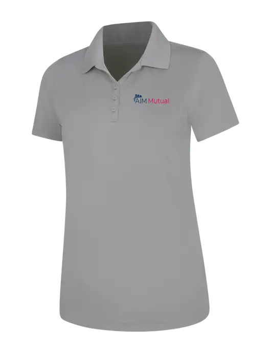 Light Grey Womens Dry Zone UV Mesh Polo w/A.I.M. Mutual Logo