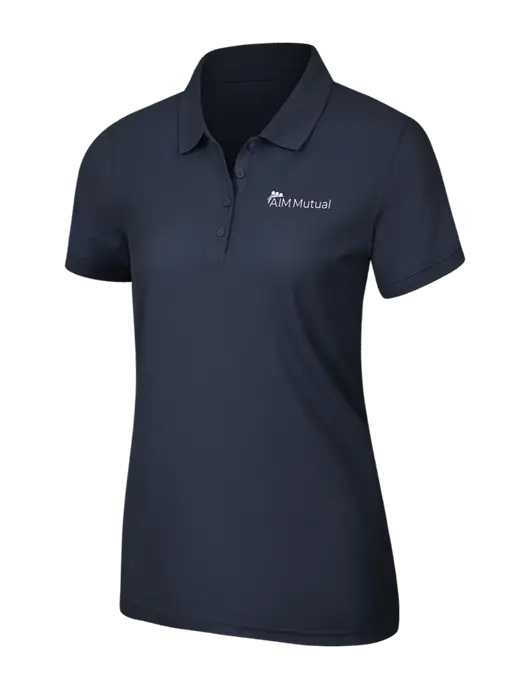 Navy Blue Womens Core Classic Pique Polo w/A.I.M. Mutual Logo