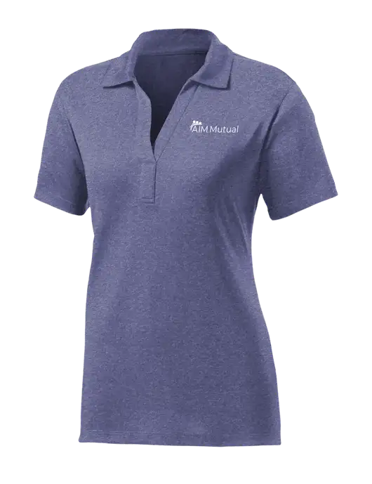 Womens Navy Heather Contender Polo w/A.I.M. Mutual Logo