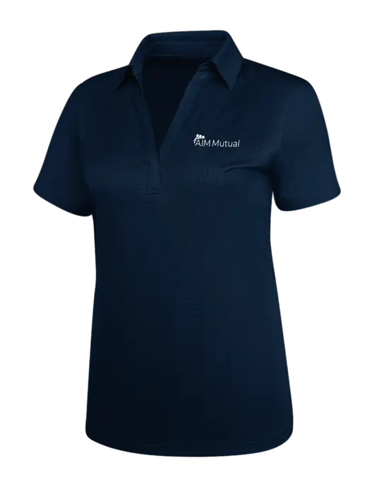Navy Womens Performance Fine Jacquard Polo w/A.I.M. Mutual Logo