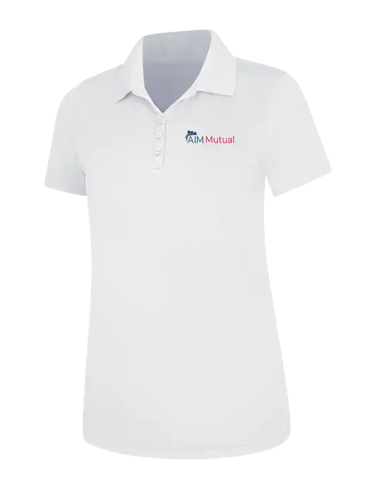 White Womens Dry Zone UV Mesh Polo w/A.I.M. Mutual Logo