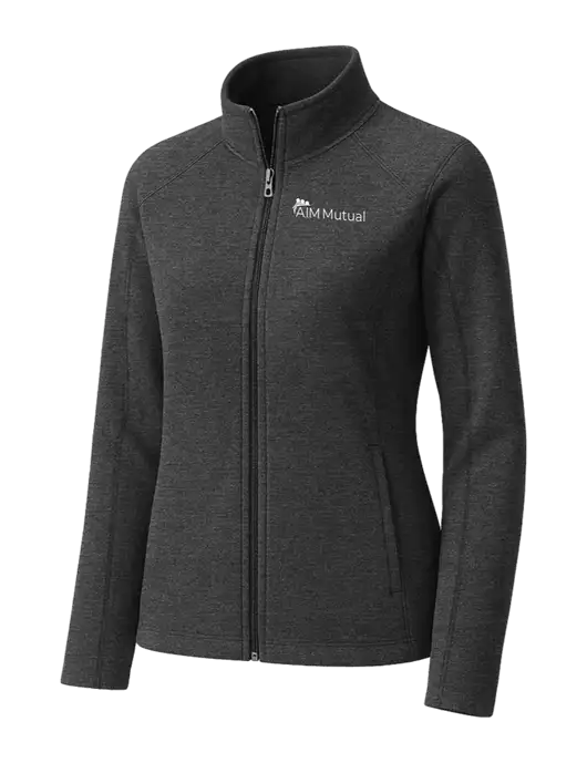 Charcoal Womens Heather Microfleece Full-Zip Jacket w/A.I.M. Mutual Logo