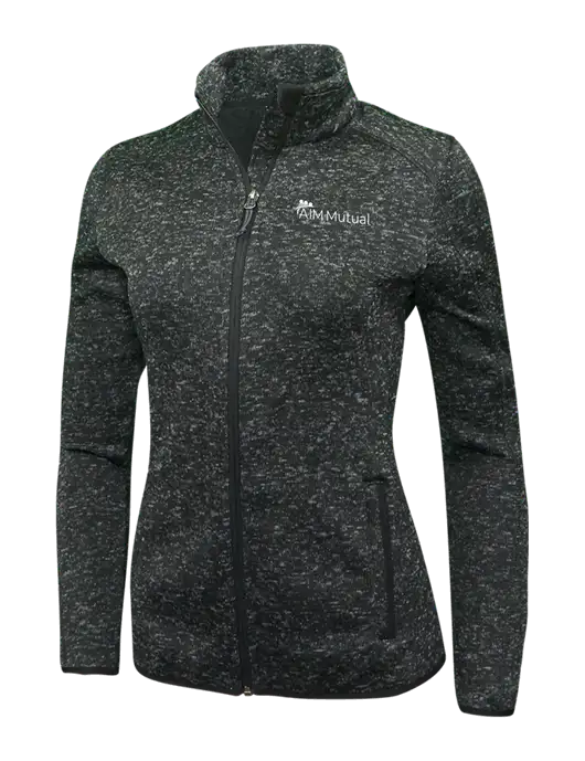 Black Heather Womens Sweater Fleece Jacket w/A.I.M. Mutual Logo