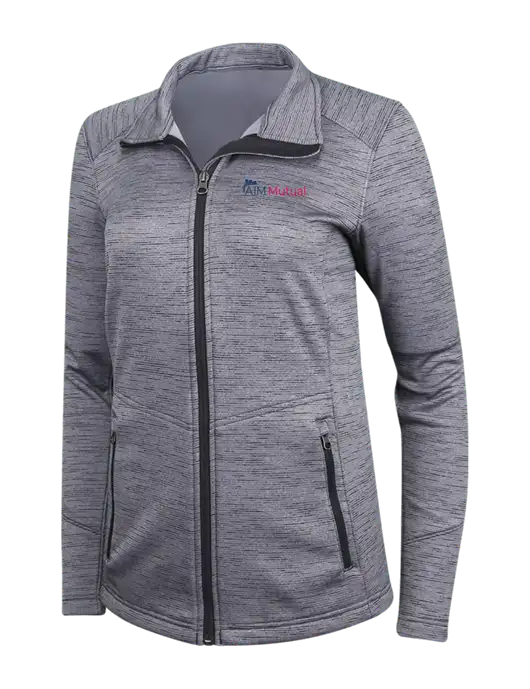 Medium Grey Womens Digi Stripe Fleece Jacket w/A.I.M. Mutual Logo