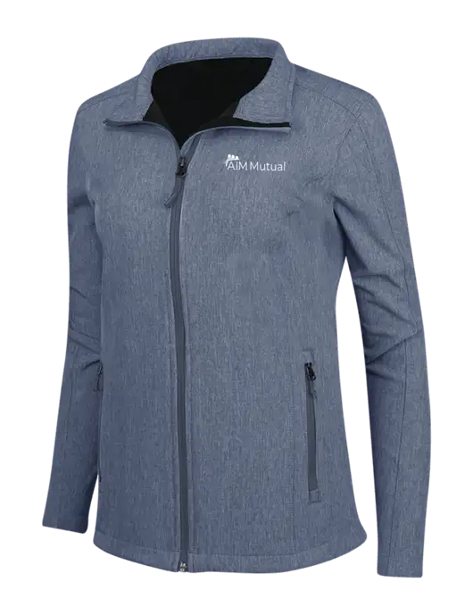 Navy Heather Womens Core Soft Shell Jacket w/A.I.M. Mutual Logo