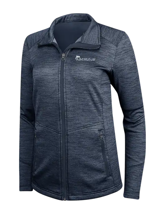 Navy Womens Digi Stripe Fleece Jacket w/A.I.M. Mutual Logo