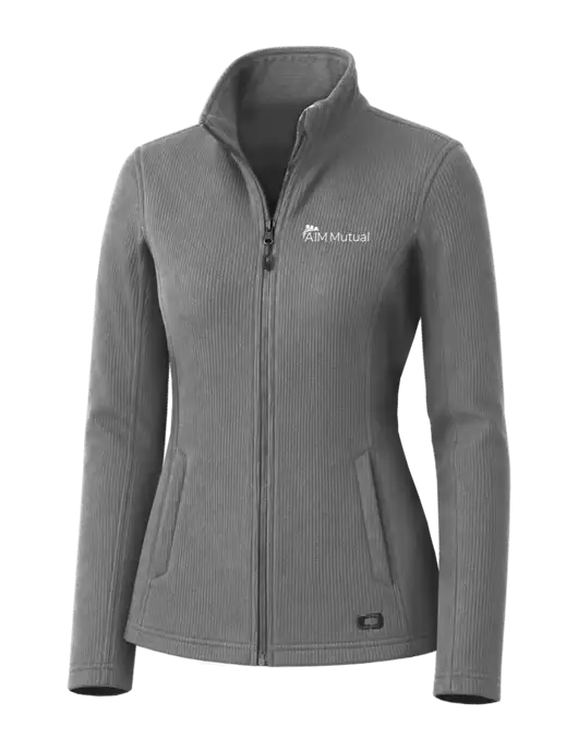 OGIO Medium Grey Womens Grit Fleece Jacket w/A.I.M. Mutual Logo