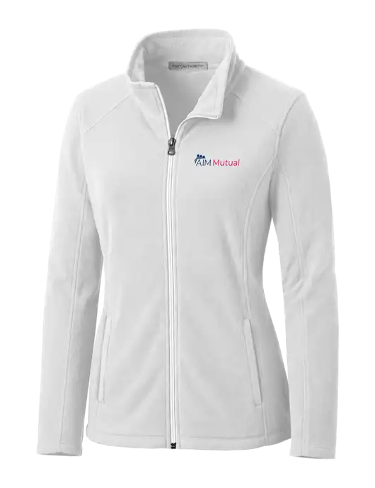 White Womens Microfleece Jacket w/A.I.M. Mutual Logo