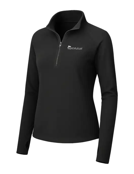 Womens Black Microfleece 1/2 Zip Pullover w/A.I.M. Mutual Logo