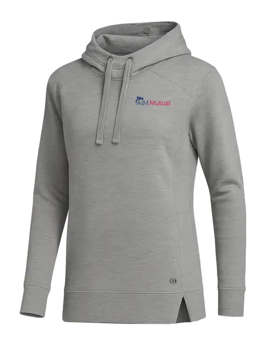 OGIO Heather Grey Womens Luuma Pullover Fleece Hoodie w/A.I.M. Mutual Logo