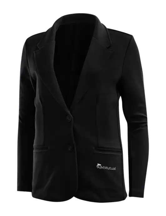 Black Womens Knit Blazer w/A.I.M. Mutual Logo