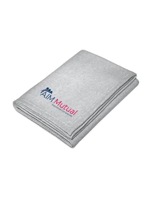 Core Light Grey Heather Fleece Sweatshirt Blanket w/A.I.M. Mutual Logo