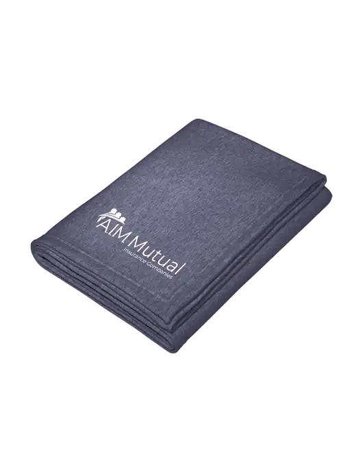 Core Heather Navy Fleece Sweatshirt Blanket w/A.I.M. Mutual Logo