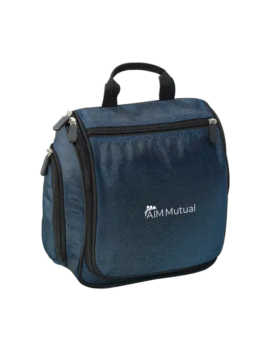 Hanging Dark Steel Blue Toiletry Kit w/A.I.M. Mutual Logo