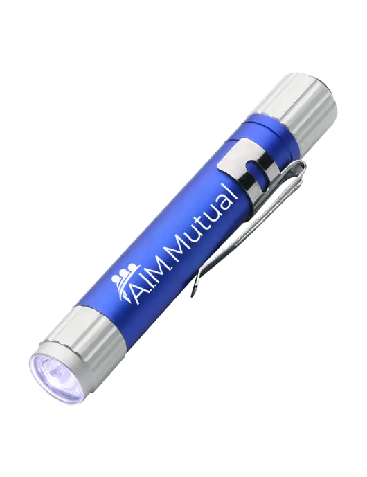Blue Aluminum LED Penlight w/A.I.M. Mutual Insurance Logo