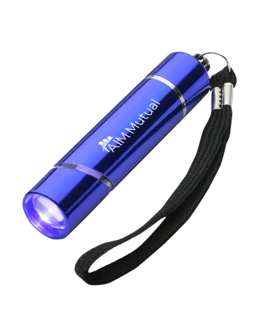 Blue Aluminum Scope LED Flashlight w/A.I.M. Mutual Insurance Logo