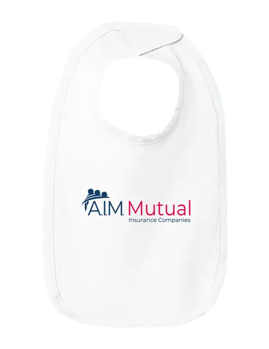 Rabbit Skins White Infant Premium Jersey Bib w/A.I.M. Mutual Logo