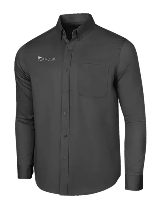 Long Sleeve Dark Grey Superpro React Twill Shirt w/A.I.M. Mutual Logo