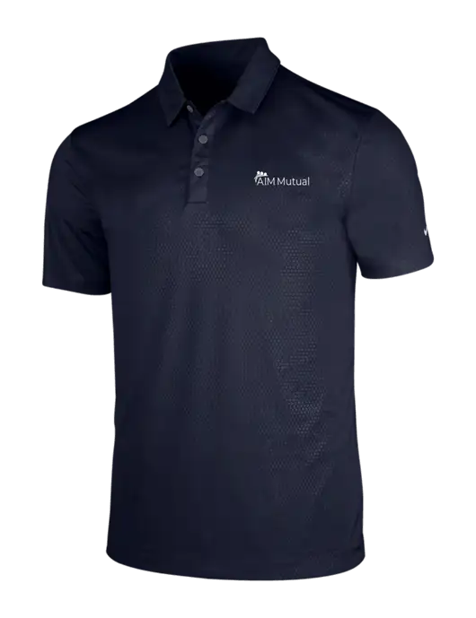 NIKE Dark Navy Dri-Fit Embossed Tri-Blade Polo w/A.I.M. Mutual Logo