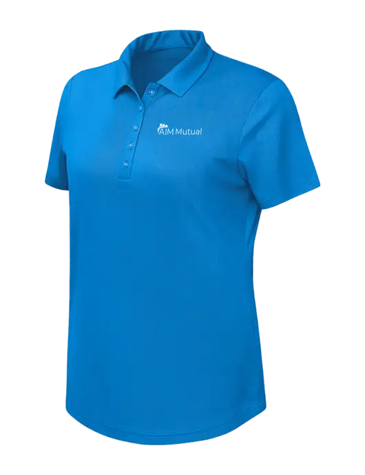 Callaway Womens Birdseye Dark Carolina Blue Polo w/A.I.M. Mutual Logo