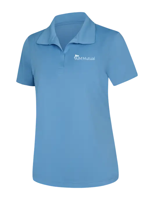Womens Carolina Blue Micropique Sport-Wick Polo w/A.I.M. Mutual Logo