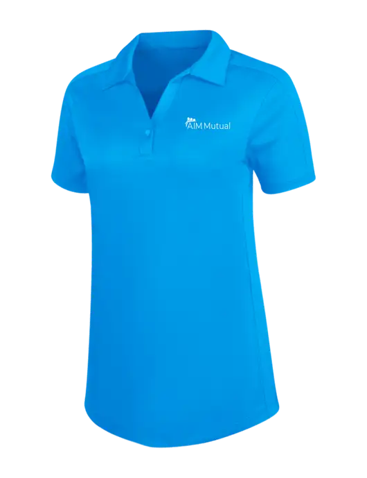 Womens Sapphire Blue Diamond Jacquard Polo w/A.I.M. Mutual Logo