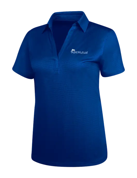 Dark Royal Blue Womens Performance Fine Jacquard Polo w/A.I.M. Mutual Logo
