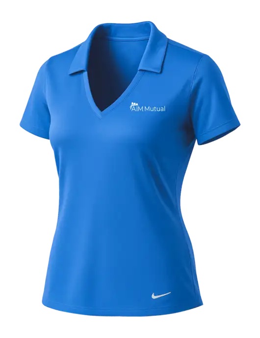 NIKE Carolina Blue Womens Dri-Fit Vertical Mesh Polo w/A.I.M. Mutual Logo