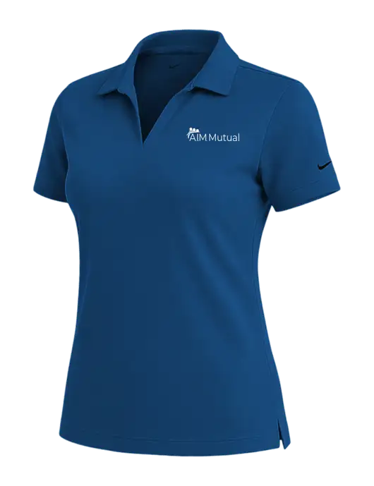 NIKE Dark Royal Womens Dri-Fit Micro Pique Polo w/A.I.M. Mutual Logo