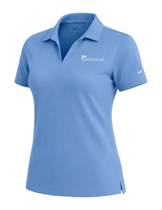 NIKE Carolina Blue Womens Dri-Fit Micro Pique Polo w/A.I.M. Mutual Logo